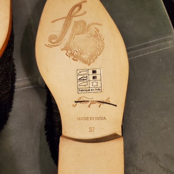 Free People Black Fluffy Mules - Picture 2 of 8